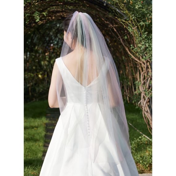 One-tier Cut Edge Fingertip Bridal Veils