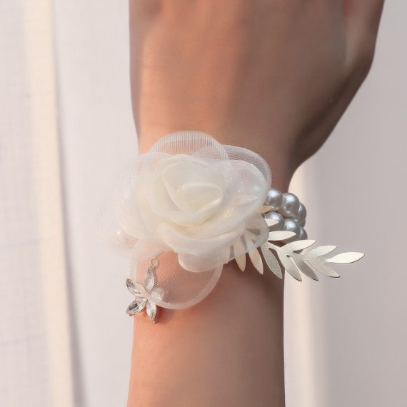 Free-Form Silk Flower Wrist Corsage -