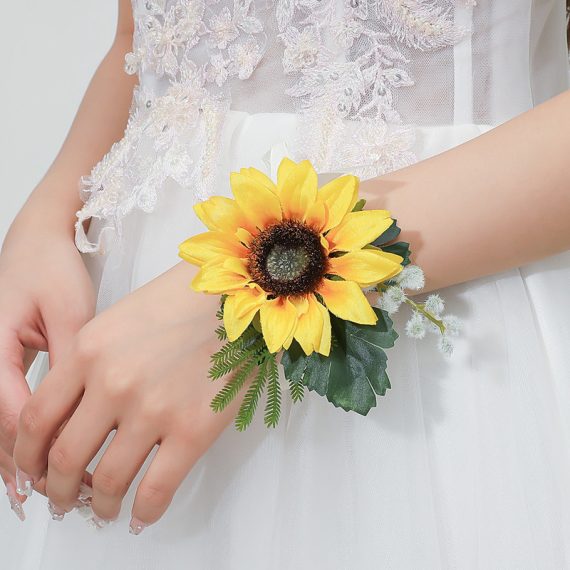 Free-Form Silk Flower Wrist Corsage -