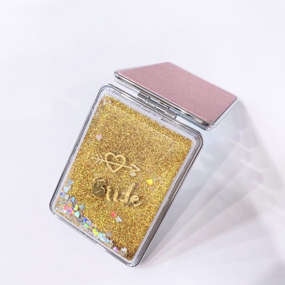 Bride Gifts - Non-Personalized Shiny Attractive Fascinating Dreamlike Delicate Resin Plastic Metal Compact Mirror