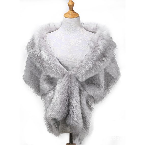 Faux Fur Wedding Shawl