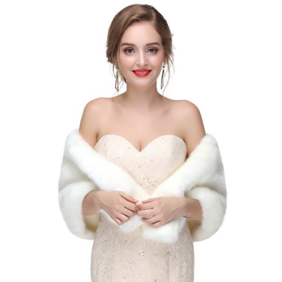 Faux Fur Wedding Shawl