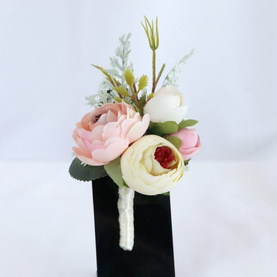 Free-Form Silk Flower Boutonniere -