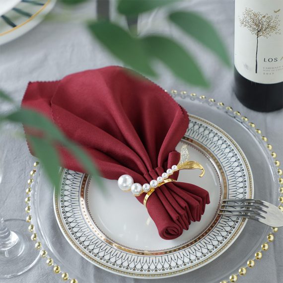 Bridesmaid Gifts - Non-Personalized Beautiful Elegant Alloy Imitation Pearls Napkin Ring