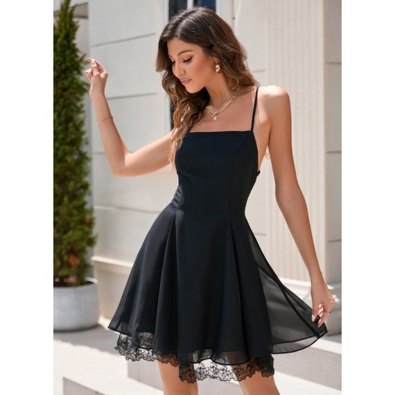 Spaghetti Straps Sleeveless Sexy A-line Chiffon Mini Dresses