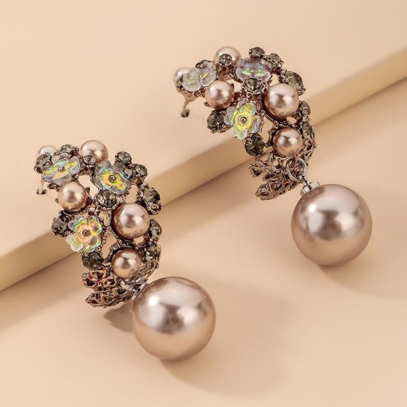 Elegant/Beautiful/Classic/Attractive Alloy/Pearl/Rhinestones With Round Pearl/Rhinestone Earrings