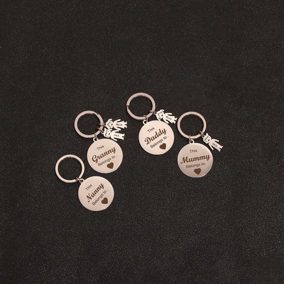 Round Stainless Steel Keychains