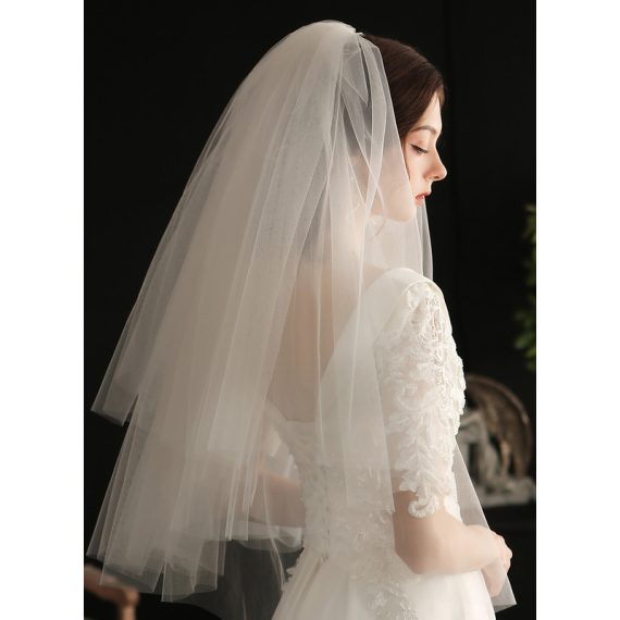 Two-tier Cut Edge Elbow Bridal Veils