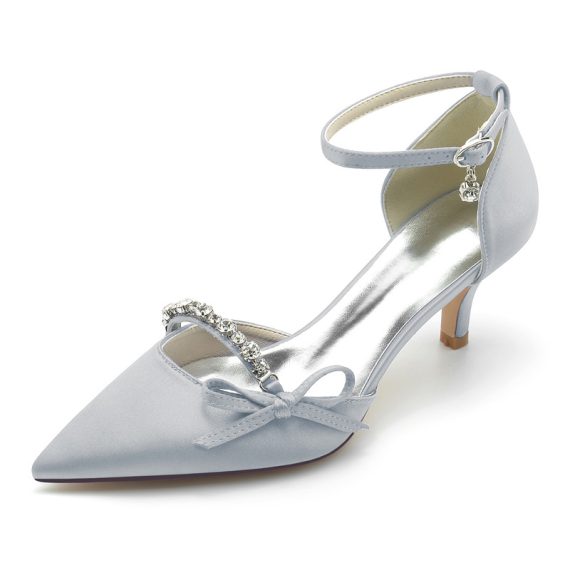 Women's Satin High Heel Closed Toe