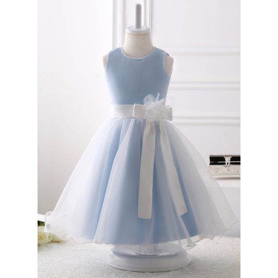 A-line Scoop Knee-Length Organza Flower Girl Dress