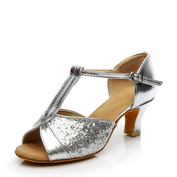Women's Glitter Latin With T-Strap Dance Shoes