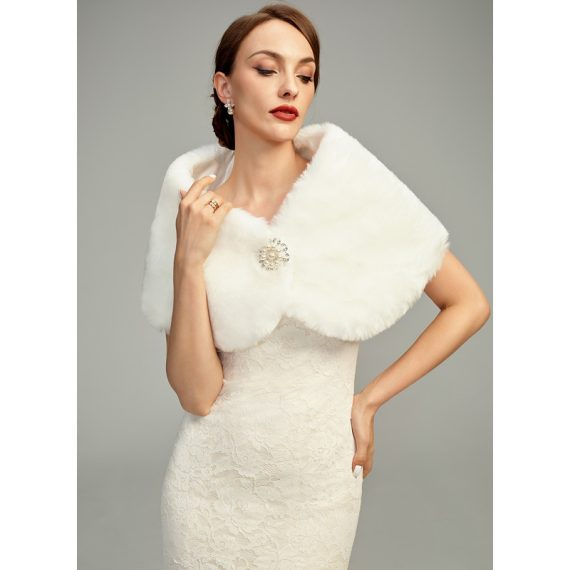 Faux Fur Wedding Shawl