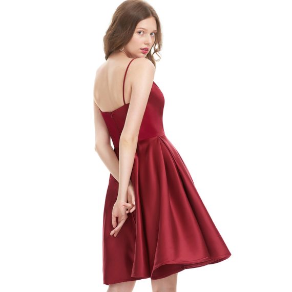 A-Line V-neck Short/Mini Satin Homecoming Dress