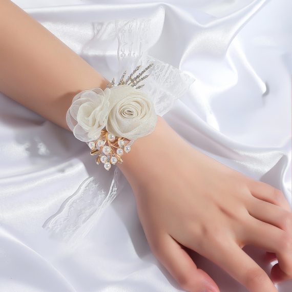 Free-Form Silk Flower Wrist Corsage -