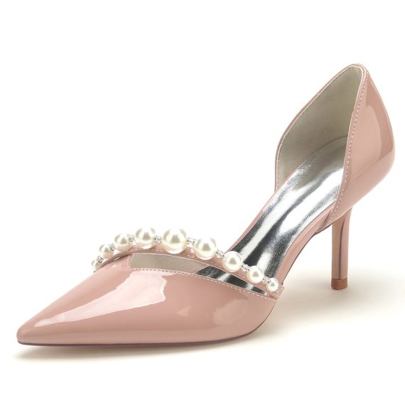 Women's Patent Leather High Heel Closed Toe