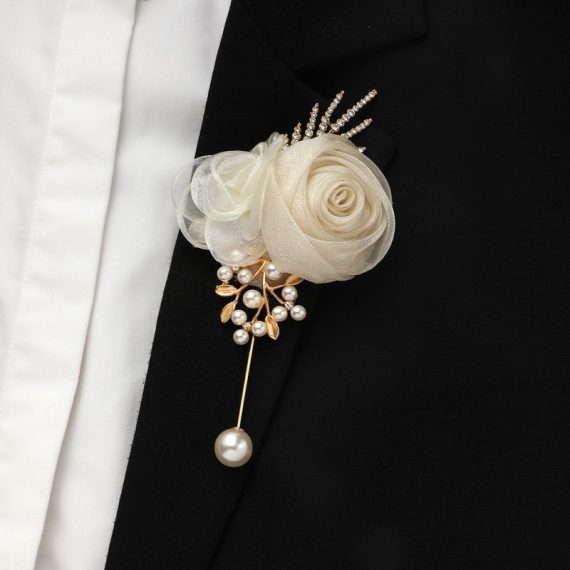 Free-Form Silk Flower Boutonniere -