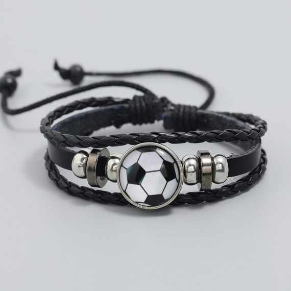 Groomsmen Gifts - Non-Personalized Modern Classic Mens Metal Wooden Leather Linen Bracelet