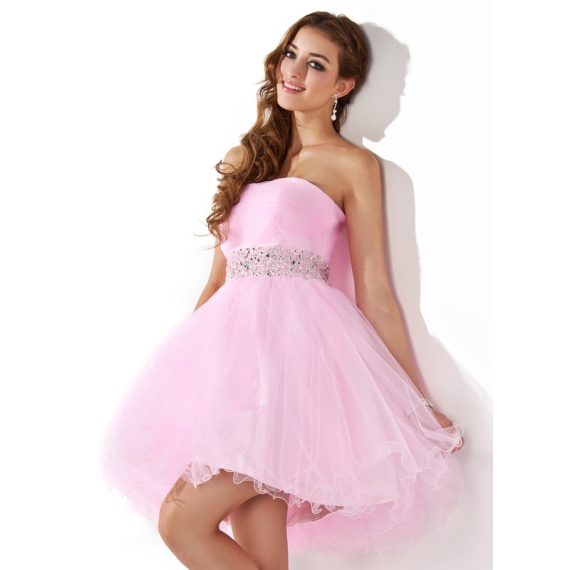 A-Line Sweetheart Short/Mini Tulle Homecoming Dress With Beading Sequins