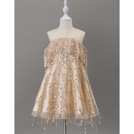 A-line Scoop Knee-Length Tulle/Sequined Flower Girl Dress