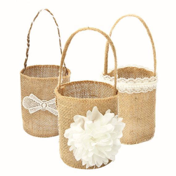 Bridesmaid Gifts - Classic Vintage Delicate Graceful Comely Flax Flower Basket Gift Box/Bag