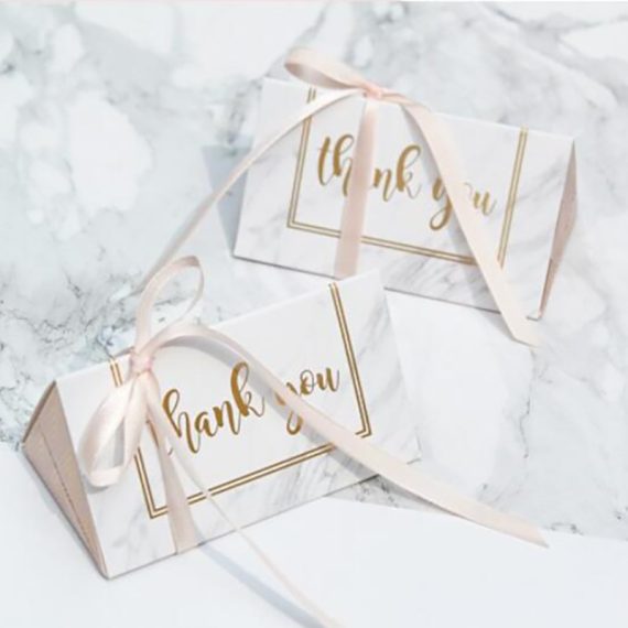 Triangular Card Paper With Ribbons