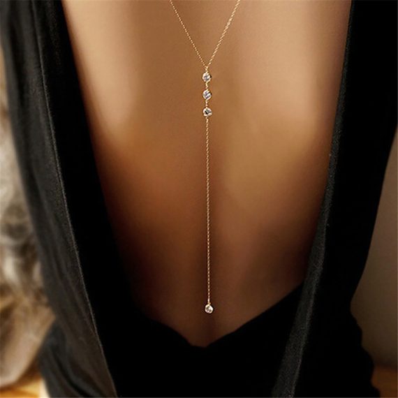 Ladies' Fashionable Alloy With Irregular Rhinestone Necklaces/Back Necklace