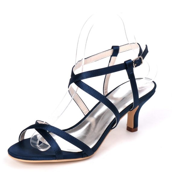 Women's Satin Stiletto Heel High Heel open Toe With Adaptable Strap