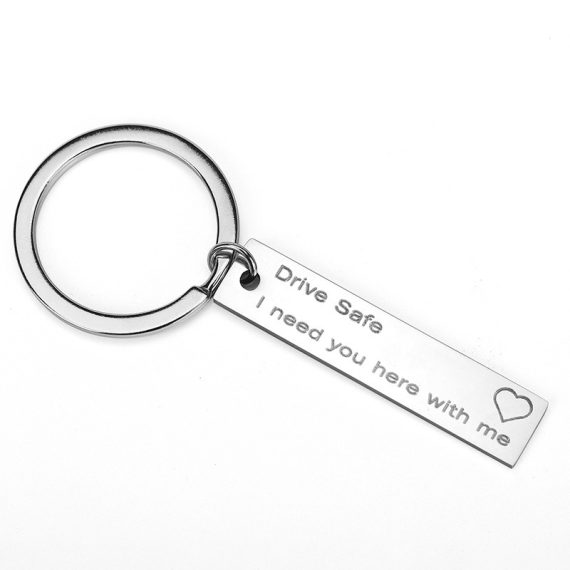 Drive Safe Stainless Steel Keychains