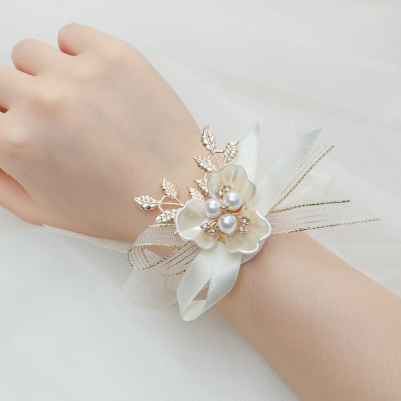 Free-Form Silk Flower Wrist Corsage -