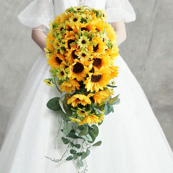 Cascade Silk Flower Bridal Bouquets -