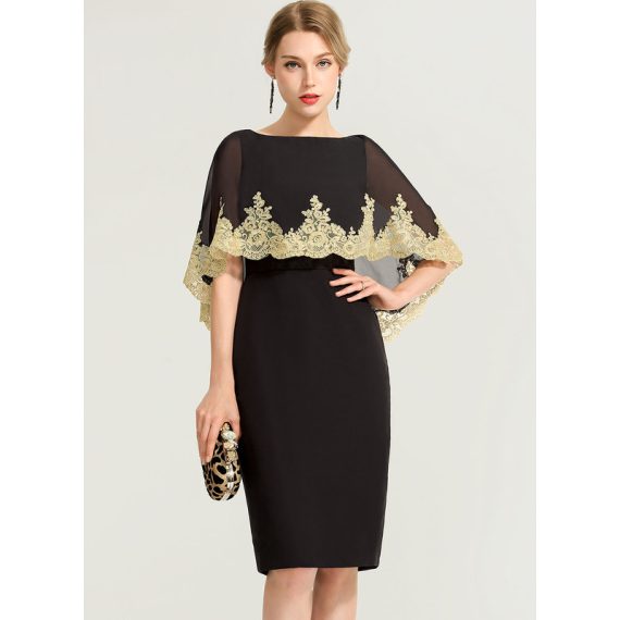 Bodycon Scoop Knee-Length Chiffon Cocktail Dress
