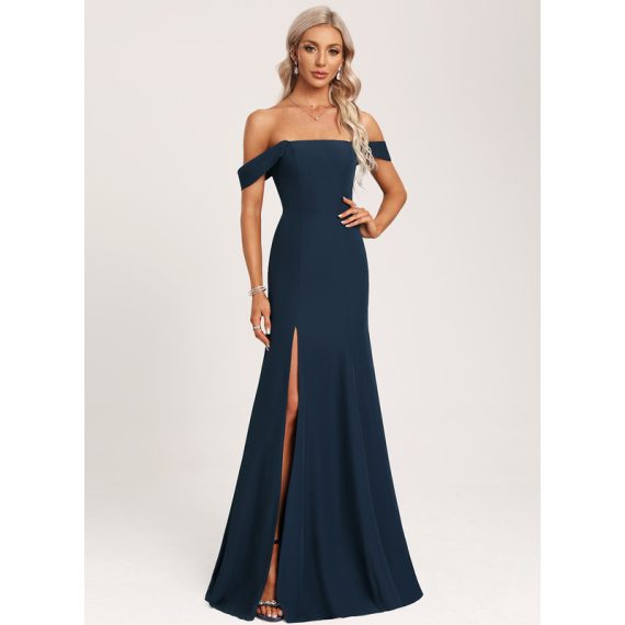 Trumpet/Mermaid Off-the-Shoulder Floor-Length Chiffon Bridesmaid Dress