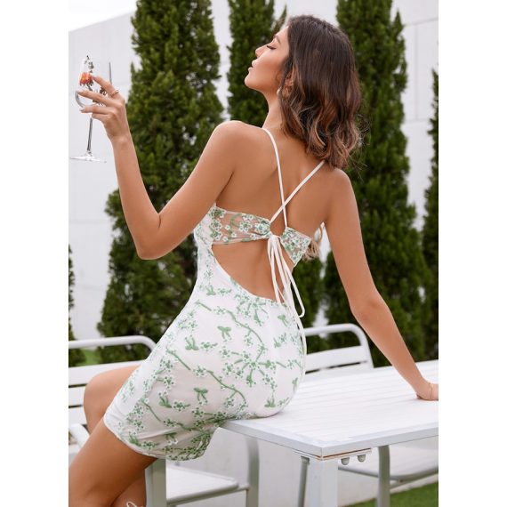 Spaghetti Straps Sleeveless Sexy Bodycon Tulle Mini Dresses