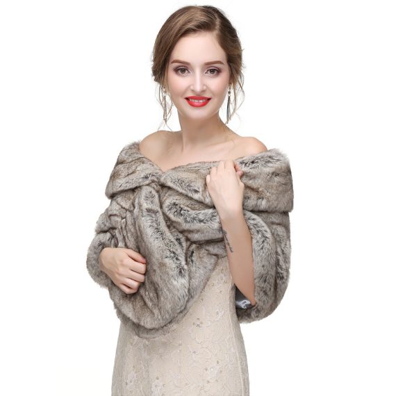 Faux Fur Wedding Shawl