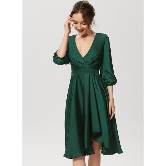 A-Line V-neck Asymmetrical Cocktail Dress