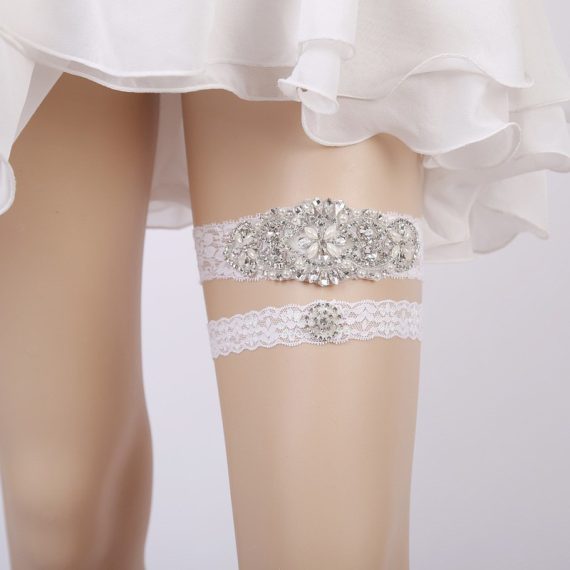 Bride Gifts - Non-Personalized Sexy Fascinating Lace Imitation Pearls Rhinestones Garters