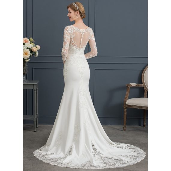 Trumpet/Mermaid Illusion Wedding Dress