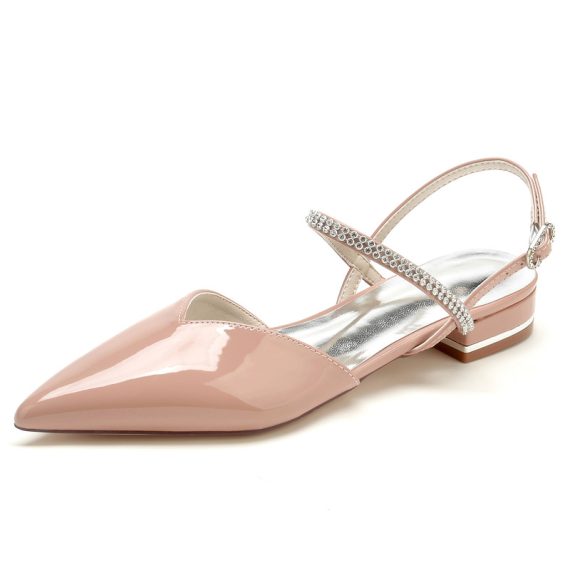 Women's Patent Leather Flat Heel Closed Toe