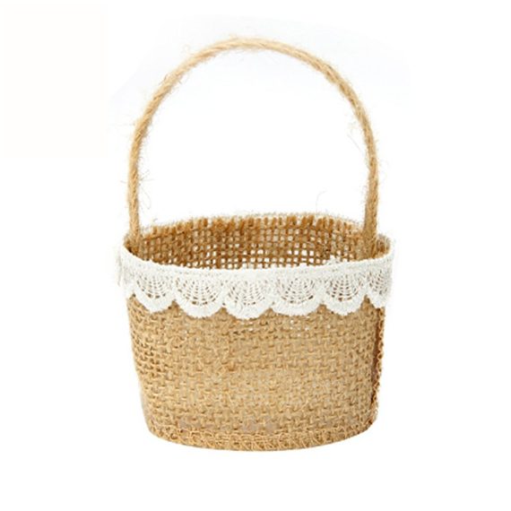 Bridesmaid Gifts - Classic Vintage Delicate Graceful Comely Flax Flower Basket Gift Box/Bag