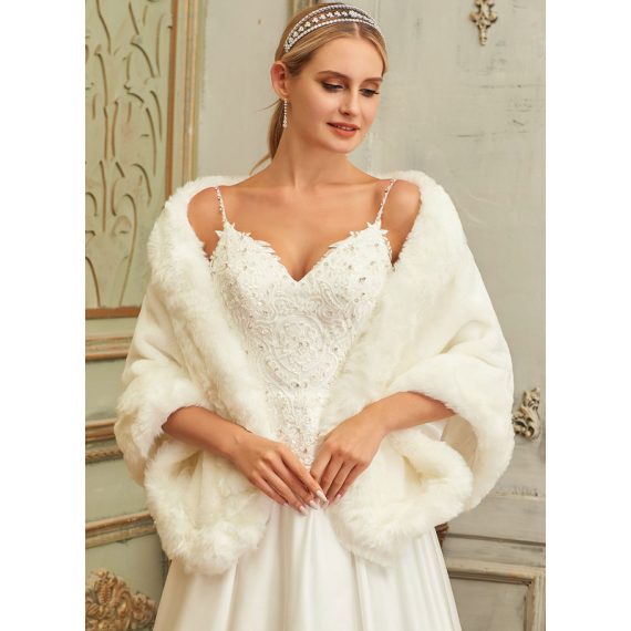Faux Fur Wedding Shawl