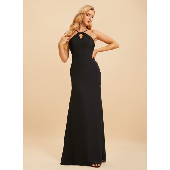 Trumpet/Mermaid High Neck Floor-Length Chiffon Bridesmaid Dress
