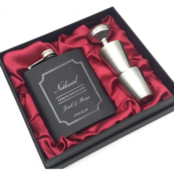 Groomsmen Gifts - Personalized Classic Stainless Steel Flask