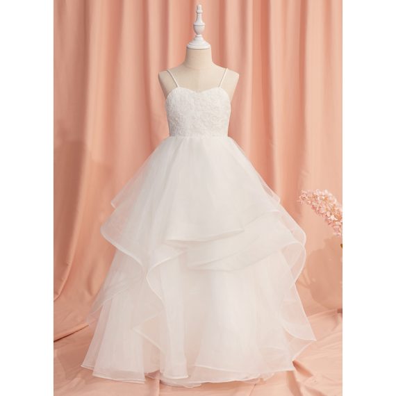 Ball-Gown/Princess Sweetheart Floor-Length Lace/Tulle Flower Girl Dress