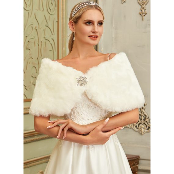 Faux Fur Wedding Shawl