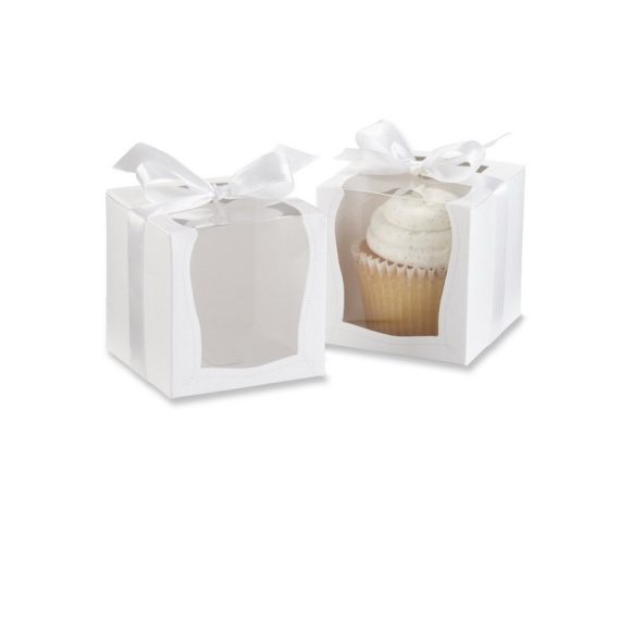 Nice Cubic Card Paper Favor Boxes & Containers/Cupcake Boxes With Ribbons