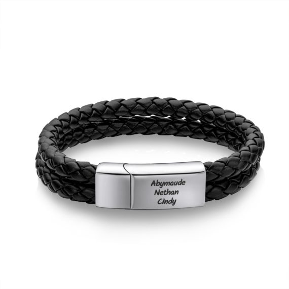 Groom Gifts - Personalized Custom Engraved Stainless Steel Platinum Plated Bracelet