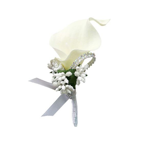 Free-Form Silk Flower Boutonniere -
