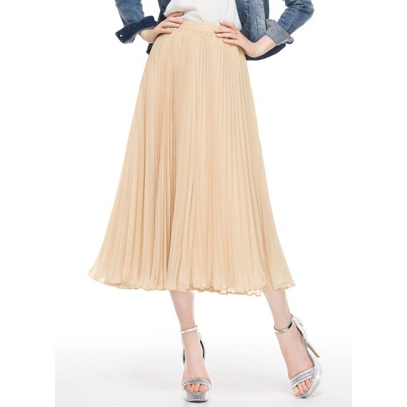 A-Line/Princess Tea-Length Chiffon Cocktail Skirt With Pleated