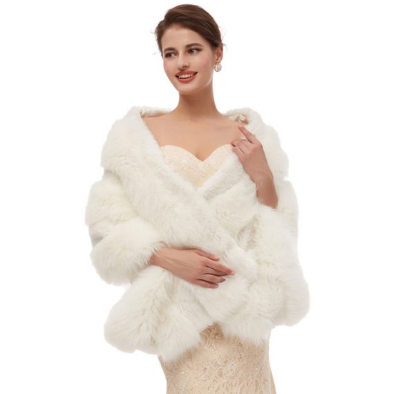 Faux Fur Wedding Shawl