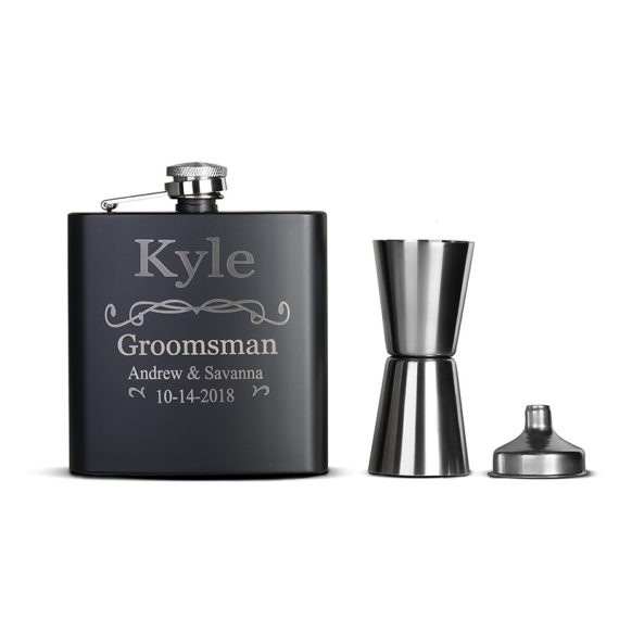 Groomsmen Gifts - Personalized Classic Stainless Steel Flask